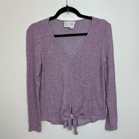 Anthropologie Saturday Sunday‎ Emilia Brushed Fleece Tie Front Top Small - Picture 5 of 8